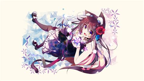 Wallpaper Gambar Ilustrasi Nekomimi Gadis Anime Kucing Gadis