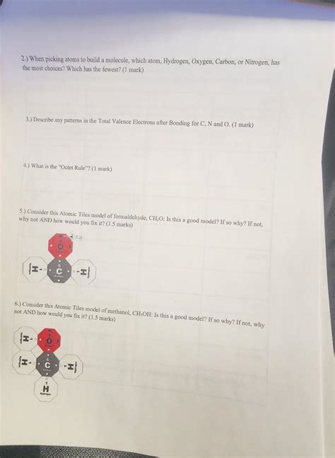 Solved Part II: Exploring Valence Electrons and Bonding 1.) | Chegg.com