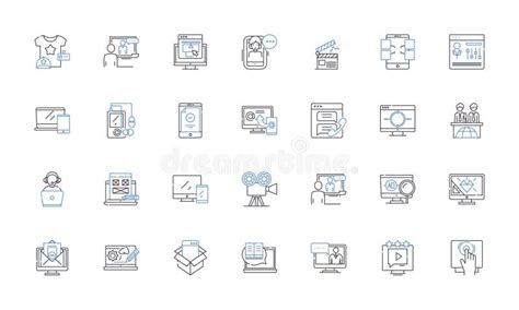 Information Line Icons Collection Data Knowledge Facts Intelligence