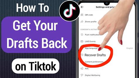 How To Get Your Drafts Back On Tiktok Android And Ios Tiktok Deleted