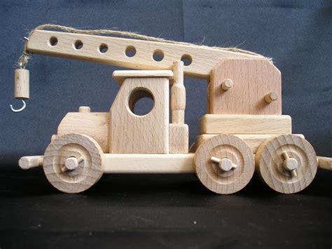 Mobile crane with moving arm, wooden toy - Wooden Gifts SOLY