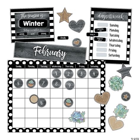 Schoolgirl Style™ Simply Stylish Calendar Bulletin Board Set 100 Pc