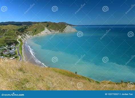 Scenic View Of Mahia Bay From Mokotahi Lookout At Mahia In New Zealand