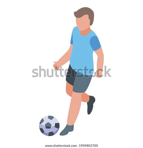 Boy Playing Ball Icon Isometric Boy Stock Vector Royalty Free