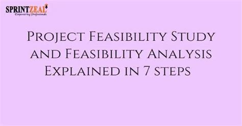 Project Feasibility Study Explained In Seven Steps