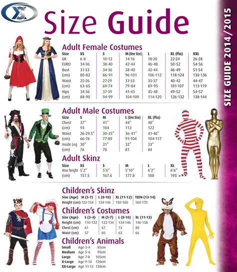 Wicked Costumes Size Charts