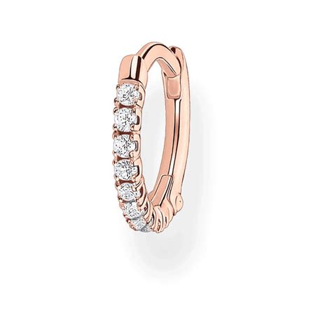 Thomas Sabo Rose Gold Plated Stone Set Small Single Earring Hoop CR658