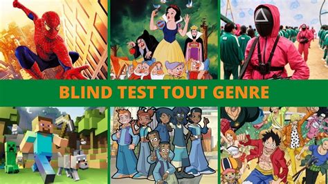 BLIND TEST TOUT GENRE FILMS SÉRIES ANIMÉS DISNEY JEUX VIDÉO