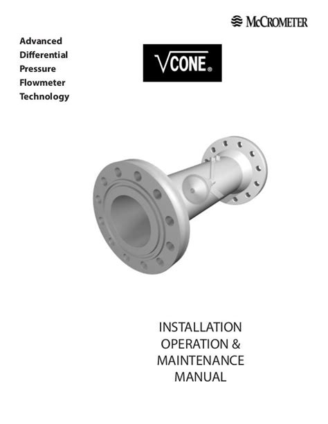 McCrometer V Cone Flowmeter Installation, Operations, Maintenace