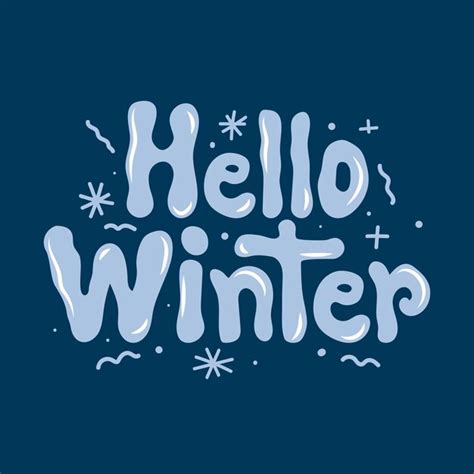 Premium Vector Hello Winter Vector Typography Calligraphy Template