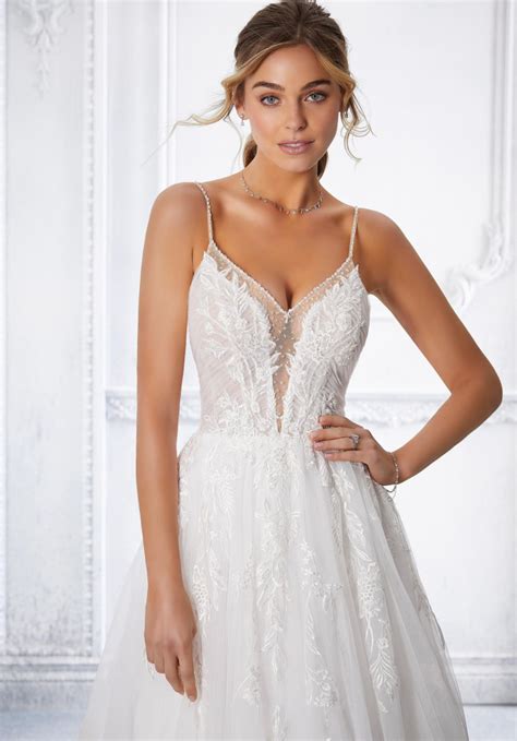 Affordable Draped V Neck Bodice Wedding Dress Morilee Bridal 2370