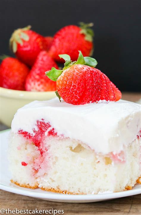 Strawberry Poke Cake Recipe With Homemade Strawberry Sauce