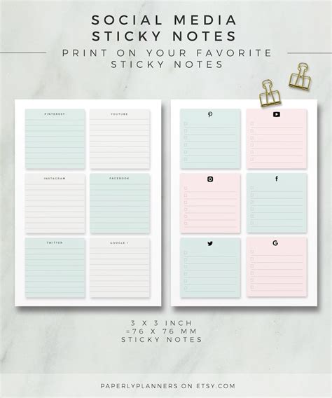 Printable Sticky Notes Template Parahyena