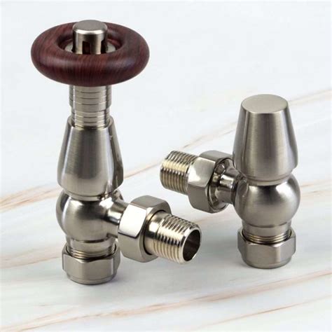 Traditional Style Thermostatic Trv Lockshield Angled Radiator Valves