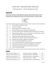 Conflict Mgmt Style Pdf Busm Organizational Behavior Self