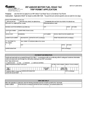 IRP AND OR MOTOR FUEL ROAD TAX TRIP PERMIT APPLICATION Dmv Virginia