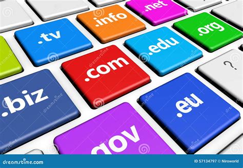 Web Domain Names Computer Key Stock Illustration Image 57134797