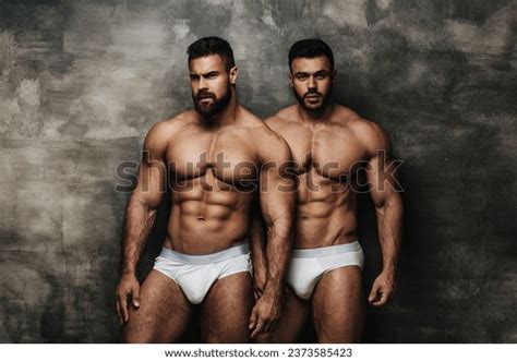 Two Naked Men Standing Near Textured Stock Photo Shutterstock