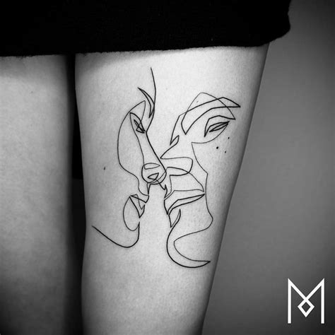 Minimalistic One Line Tattoos By Mo Gangi Ink Line Tattoos Line