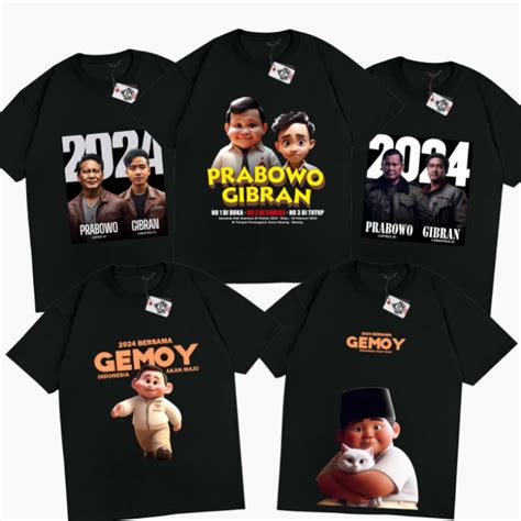 Jual Kaos Prabowo Gibran Gemoy Series T Shirt Capres Ri Kaos