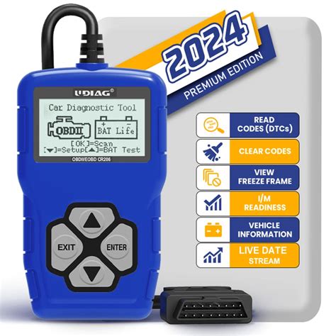 Udiag Scanner OBD2 UDIAG CR206 Con Test Batteria Strumento Diagnostico