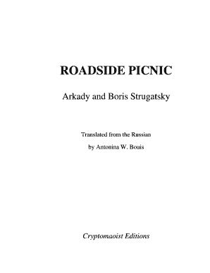 Fillable Online Roadside Picnic Fax Email Print Pdffiller