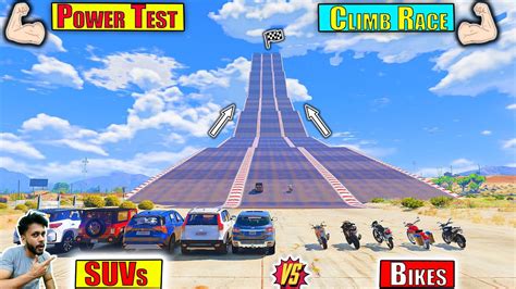 Gta 5 Indian Suvs Vs Bikes Climbing Drag Race Challenge Gta 5 Youtube