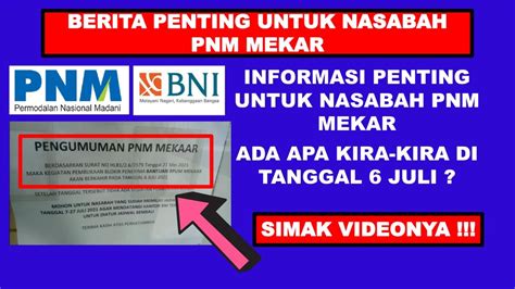 Informasi Penting Untuk Nasabah Pnm Mekaar Ada Apa Kira Kira Di