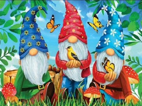 Spring Gnomes - Paint by Numbers in 2022 | Gnome paint, Diy frame, Spring painting