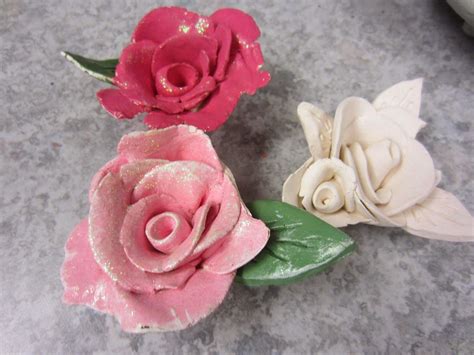 Art To The Moon Back Ceramic Flowers Rose Art Clay Art