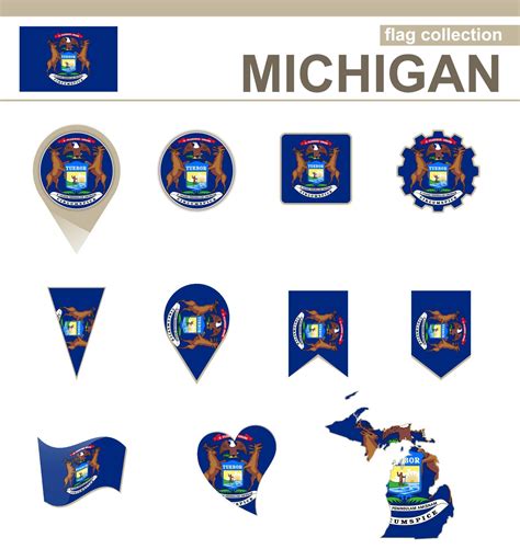 Michigan Flag Collection 5730242 Vector Art at Vecteezy