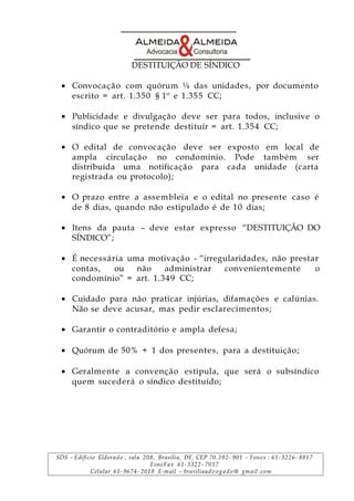 Destitui O De S Ndico De Condom Nio Pdf