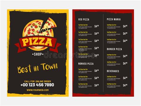 Pizza Menu Card design. stock illustration. Illustration of design ...