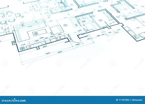 Blueprint Floor Plan Technical Drawing Construction Background Stock