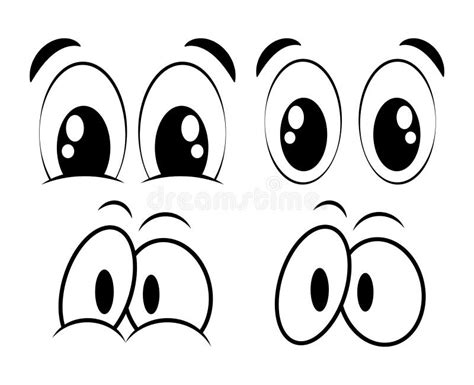 Cartoon Eyes Set for Comic Book Vector Design Isolated on White Stock Vector - Illustration of ...