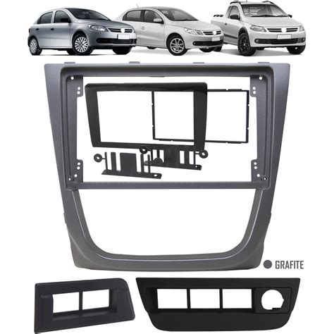 Moldura De Painel Din Polegadas Vw Gol Saveiro Voyage G Grafite