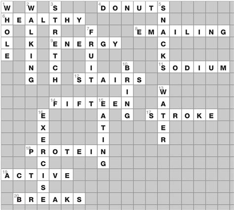 Wellness Crossword Puzzle Ohs Insider