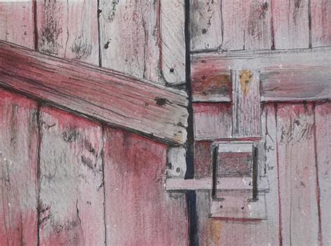 Old red barn door Painting by Walt Maes - Fine Art America