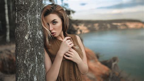 Wallpaper Portrait Depth Of Field Trees Women Outdoors X