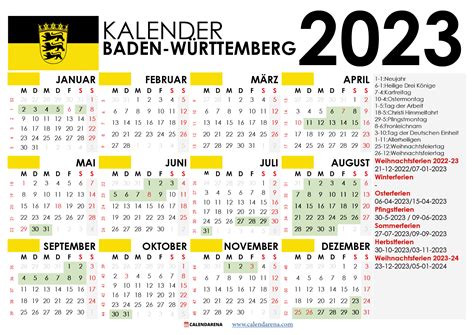 Kalender Baden W Rttemberg Mit Ferien Feiertage