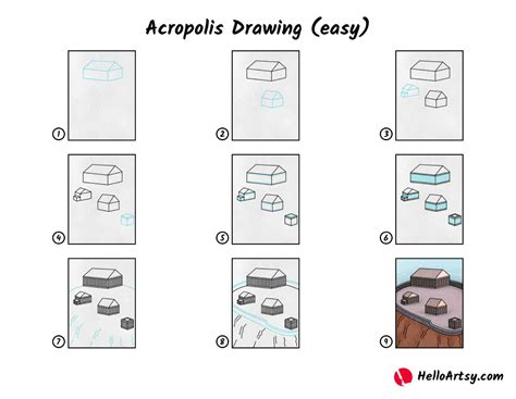 Acropolis Drawing (easy) - HelloArtsy