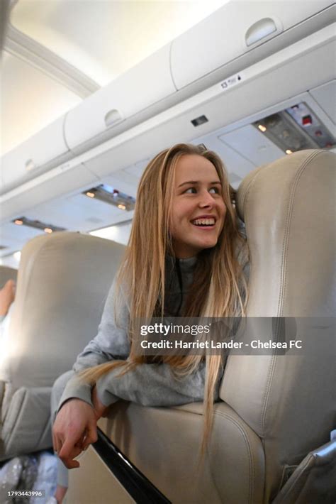 Hannah Hampton Of Chelsea On The Plane As Chelsea Fc Women Travel To