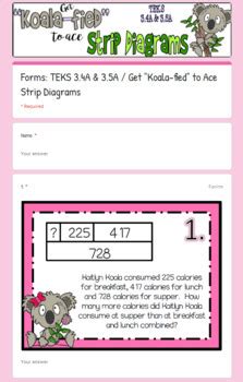 Teks A A Distance Learning Digital Task Cards Strip Diagrams