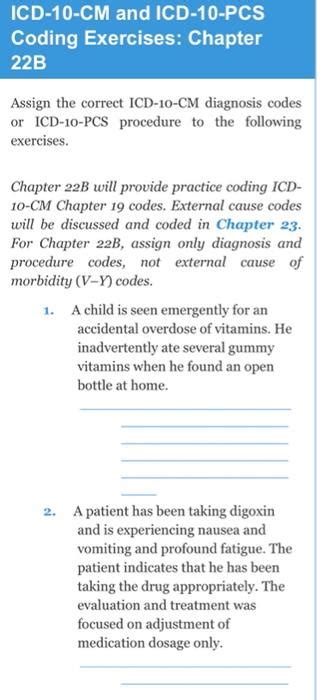 Icd Cm And Icd Pcs Coding Exercises Chapter Chegg