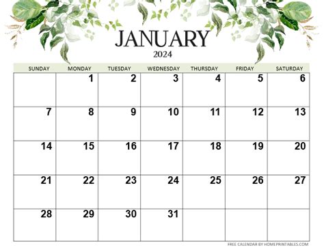 Free Printable January 2024 Calendars 21 Stylish Templates