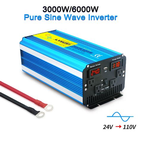 Inversor De Onda Senoidal Pura 6000W DC 12V 24V Para AC 110V 120V