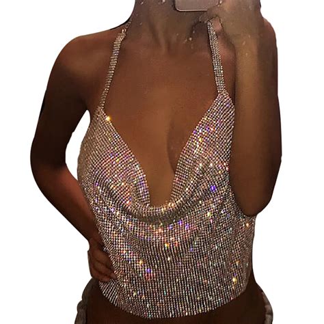 Elegant Metal Crop Top 2018 Summer Style Sexy Backless Bralette Beach