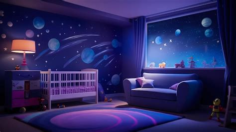 Premium AI Image | bedroom astronomy theme