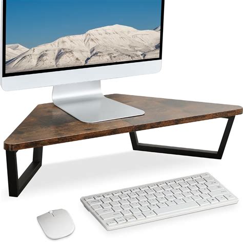 Teamix 26 Inch Triangle Monitor Stand Riser Desktop Corner