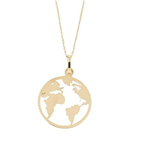 Gerry Browne Gold 9ct Yellow Gold Map Of The World Pendant Jewellery